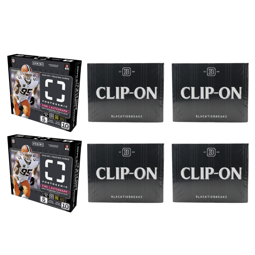 BREAK#108 2025 Panini Photogenic Football Hobby (x2) + BlackTie Football Multi-Sport Clip-On (x4) Team Break 09/05/26 09:00 AM EST RIP ON FILL