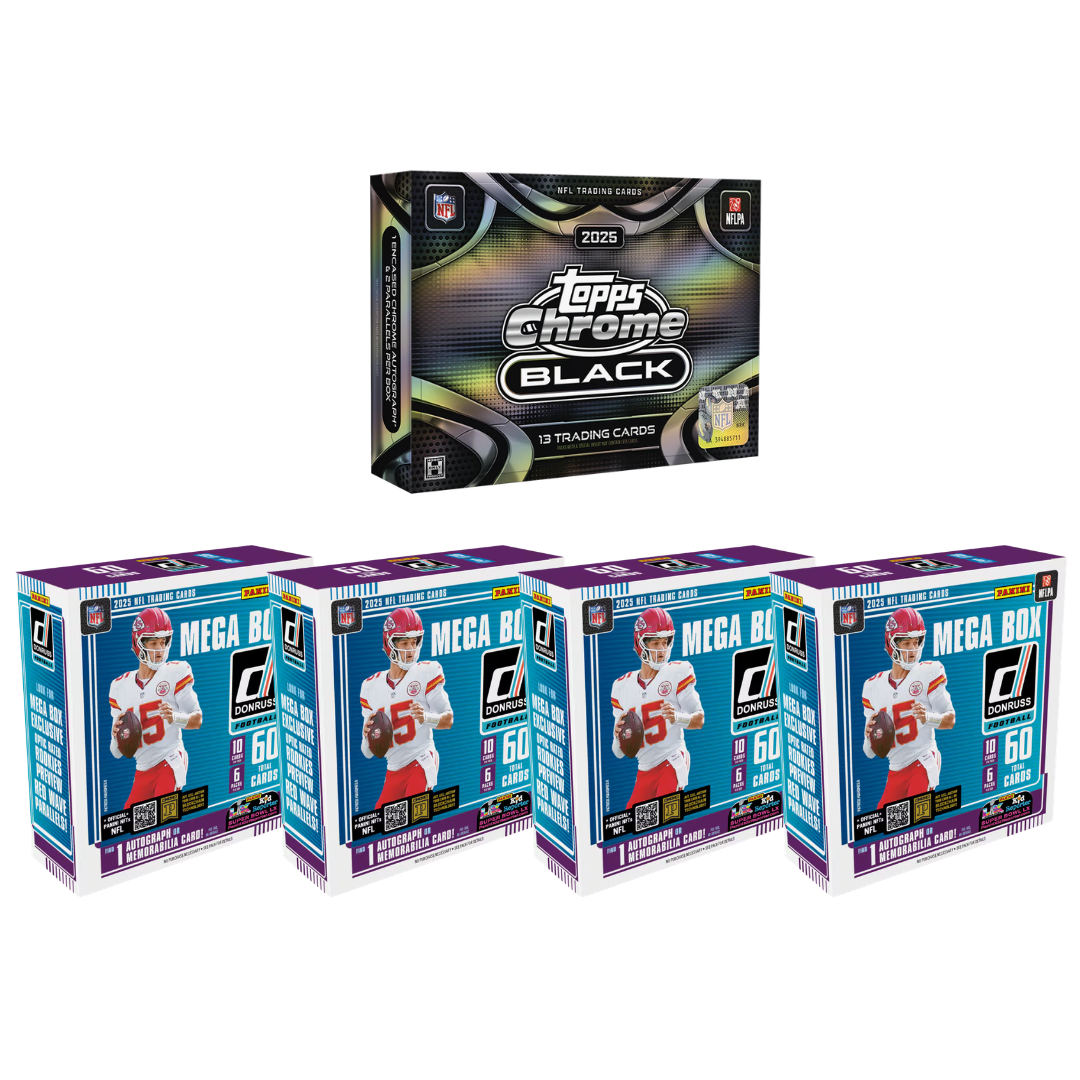 BREAK#109 2025 Topps Chrome Black Football Hobby + Panini Donruss Football Mega (x4) Team Break 09/05/26 10:00 AM EST RIP ON FILL