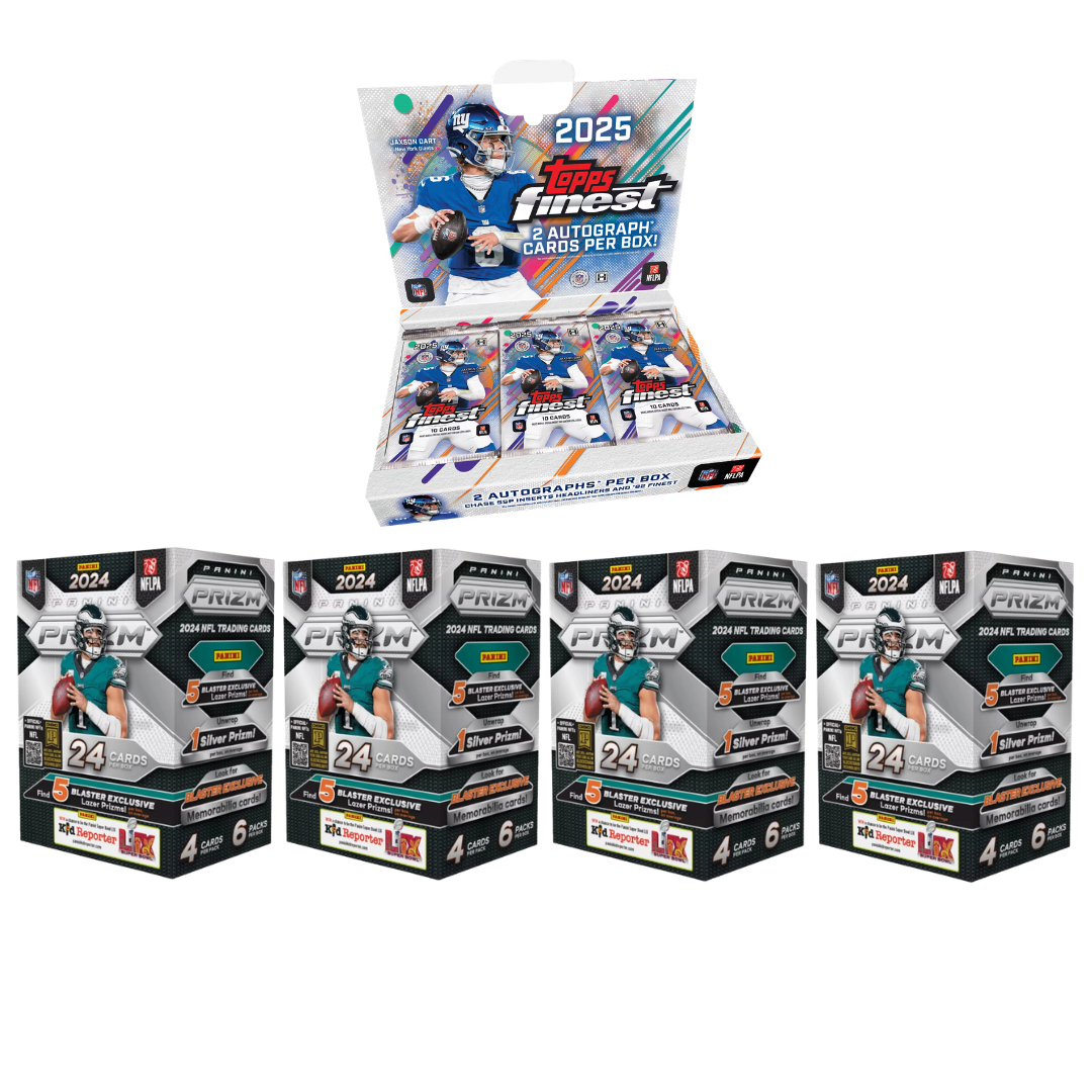BREAK#112 2025 Topps Finest Football Hobby + 2024 Panini Prizm Football Blaster (x4) Team Break 09/05/26 01:00 PM EST RIP ON FILL