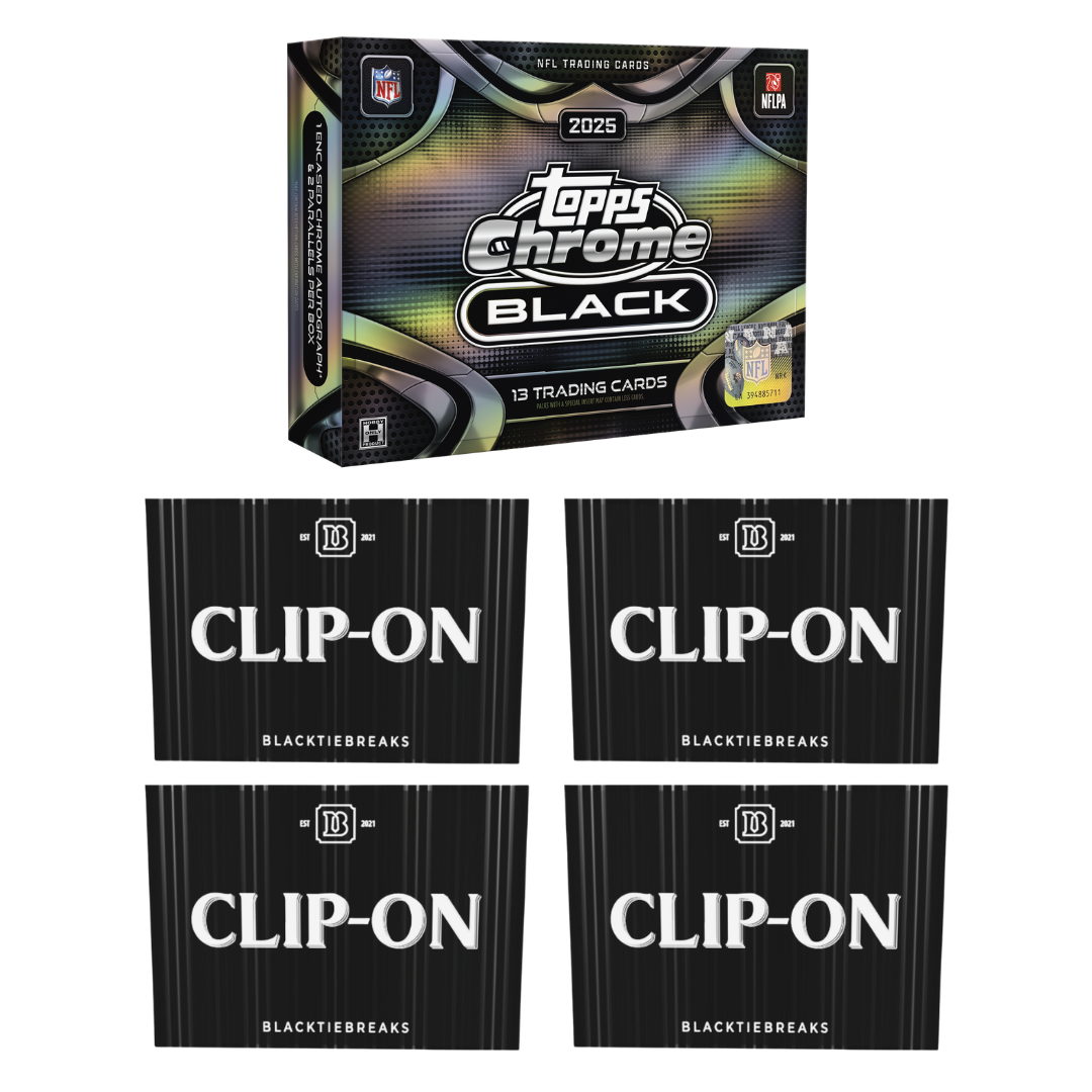 BREAK#114 2025 Topps Chrome Black Football Hobby + BlackTie Football Multi-Sport Clip-On (x4) Team Break 09/06/26 11:00 AM EST
