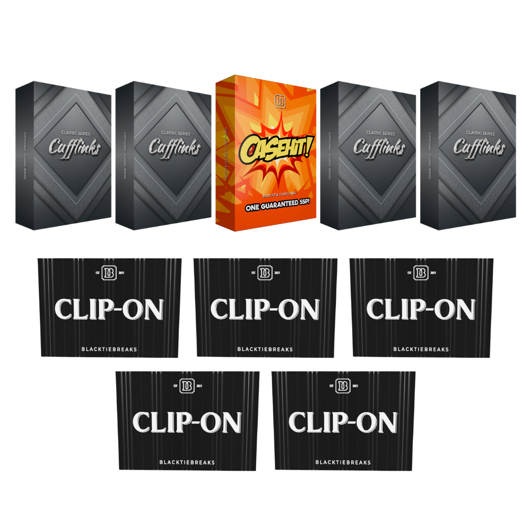 BREAK#140 BlackTie Multi-Sport Clip-On (x5) + BlackTie Multi-Sport Classic Cufflink (x4) + BlackTie Case Hit Edition Cufflink Team Break 09/11/26 RIP ON FILL