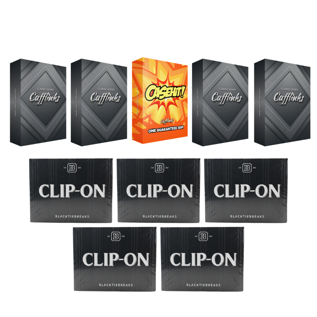 BREAK#140 BlackTie Multi-Sport Clip-On (x5) + BlackTie Multi-Sport Classic Cufflink (x4) + BlackTie Case Hit Edition Cufflink Team Break 09/11/26 RIP ON FILL