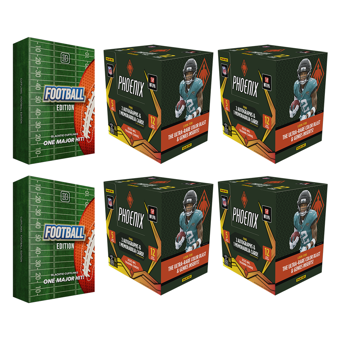 BREAK#403 SUNDAY 12/21/25 02:00 PM EST or RIP ON FILL 2025 Panini Phoenix Football Hobby (x4) + BlackTie Football Edition Cufflink (x2) Pick Your Team (MD)