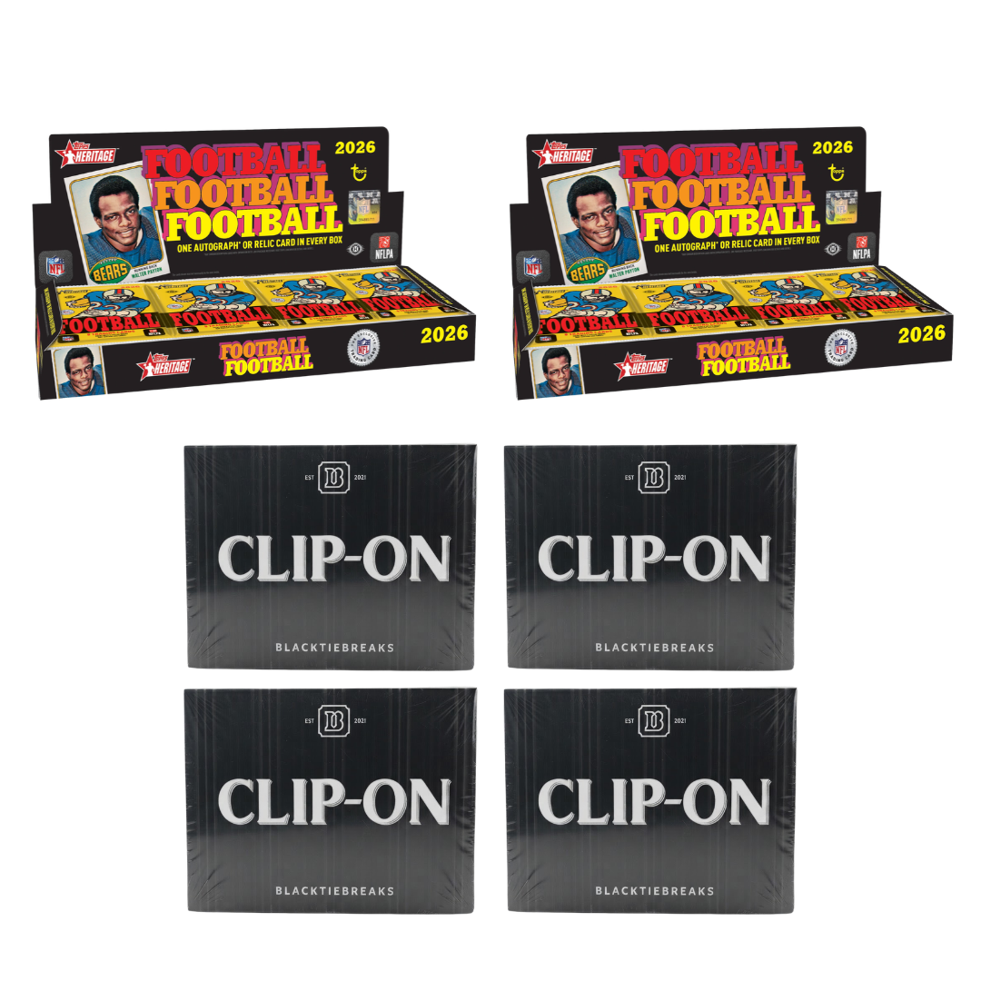 BREAK#336 2026 Topps Heritage Football Hobby (x2) + BlackTie Multi-Sport Clip-On (x4) Team Break 10/23/26 11:00 AM EST