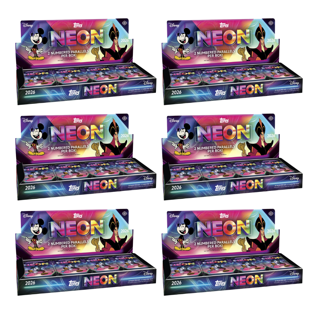 BANGER#R88 FRIDAY 2026 Topps Disney Neon Hobby Half Case (6 Box) Character Break