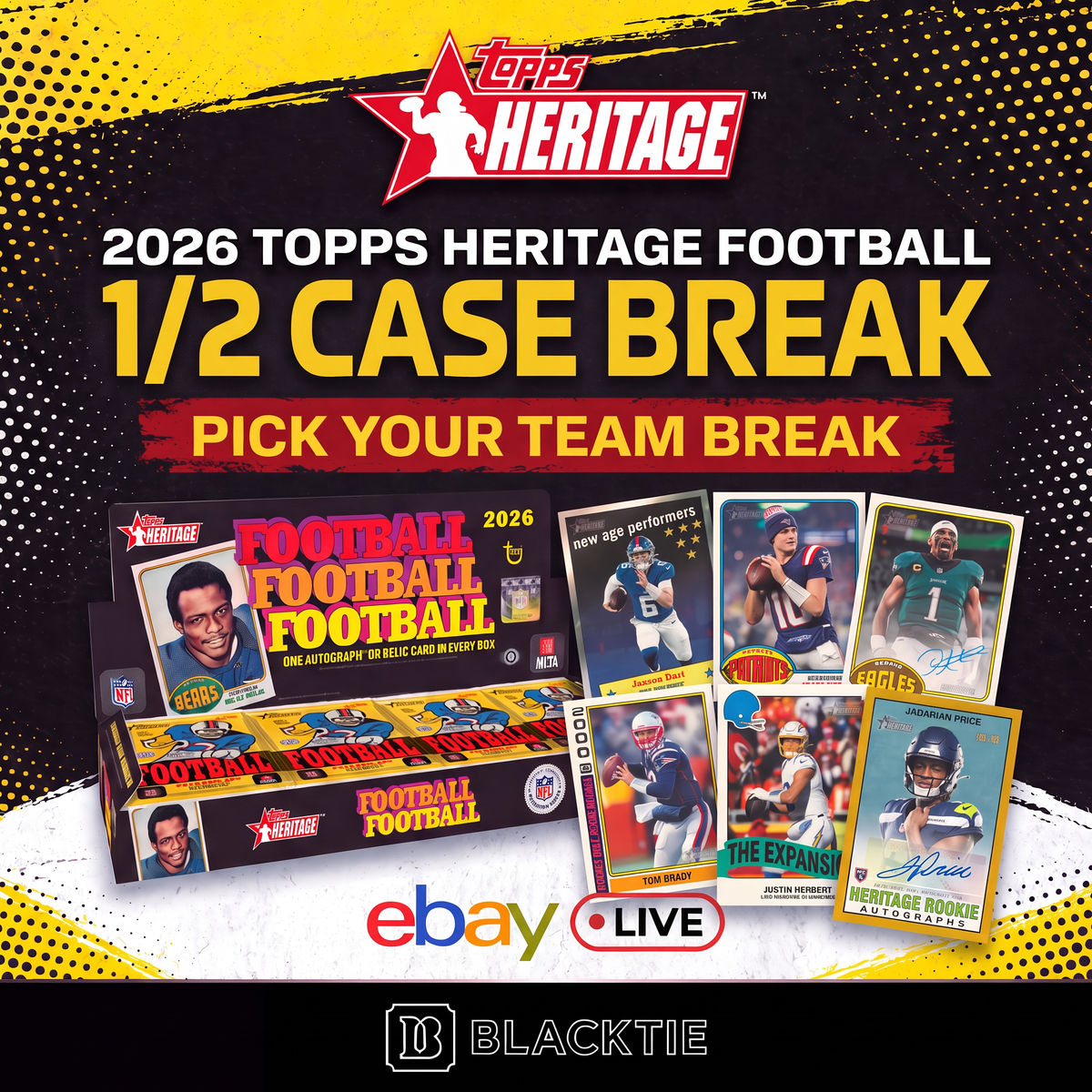2026 TOPPS HERITAGE FOOTBALL HOBBY HALF CASE BREAK | #HTG001