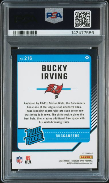2024 Panini Donruss Optic Bucky Irving Green Hyper #216 PSA AUTH Auto 10