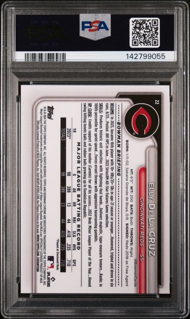2024 Bowman Mega Box Chrome Elly De La Cruz #22 PSA AUTH Auto 10