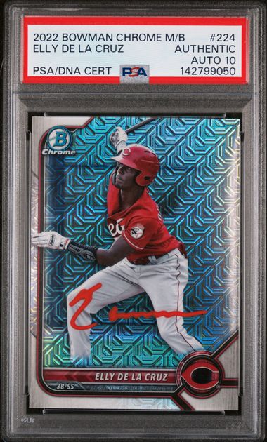 2022 Bowman Mega Box Chrome Elly De La Cruz #224 PSA AUTH Auto 10
