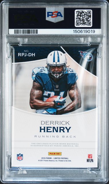 2016 Panini Limited Rookie Phenom Jersey Derrick Henry #RPJ-DH PSA AUTH Auto 10
