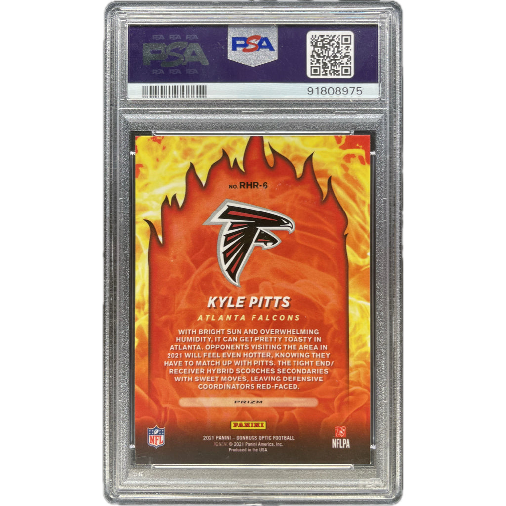 Kyle Pitts - 2021 Donruss Optic Red Hot Rookies On-Card Autograph - PSA Graded Trading Card