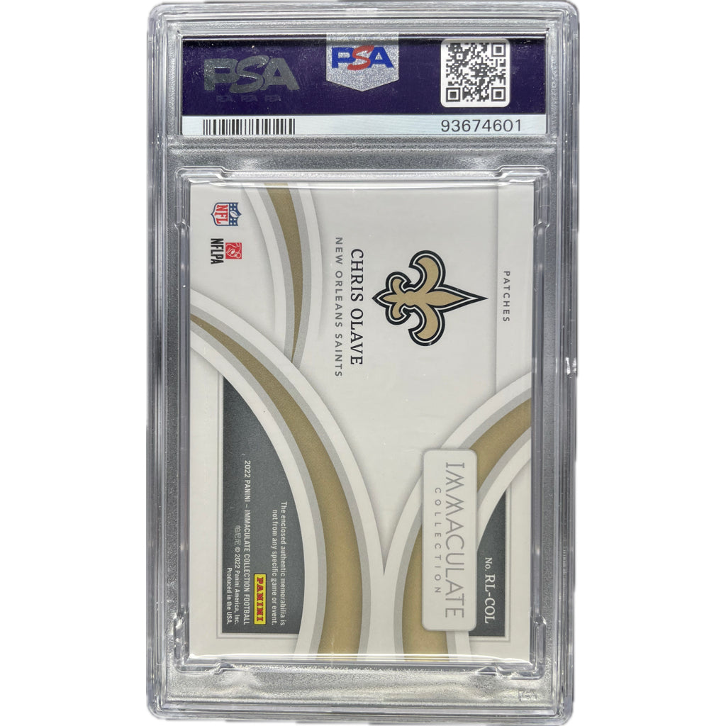 Chris Olave - 2022 Immaculate Rookie Logo Patch 7/10 On-Card Autograph PSA Graded Trading Card
