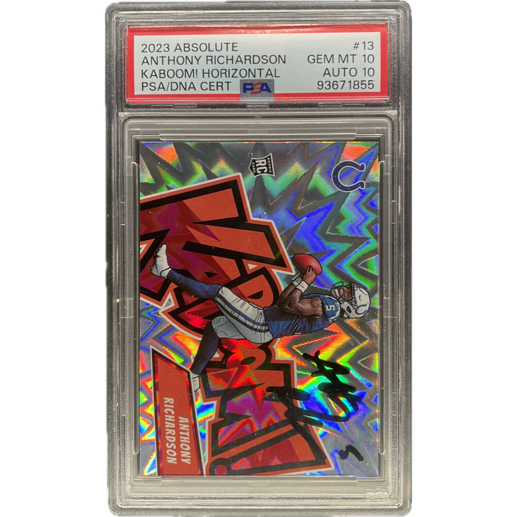 Anthony Richardson - 2023 Panini Absolute Kaboom Rookie On-Card Autograph - PSA Graded Trading Card