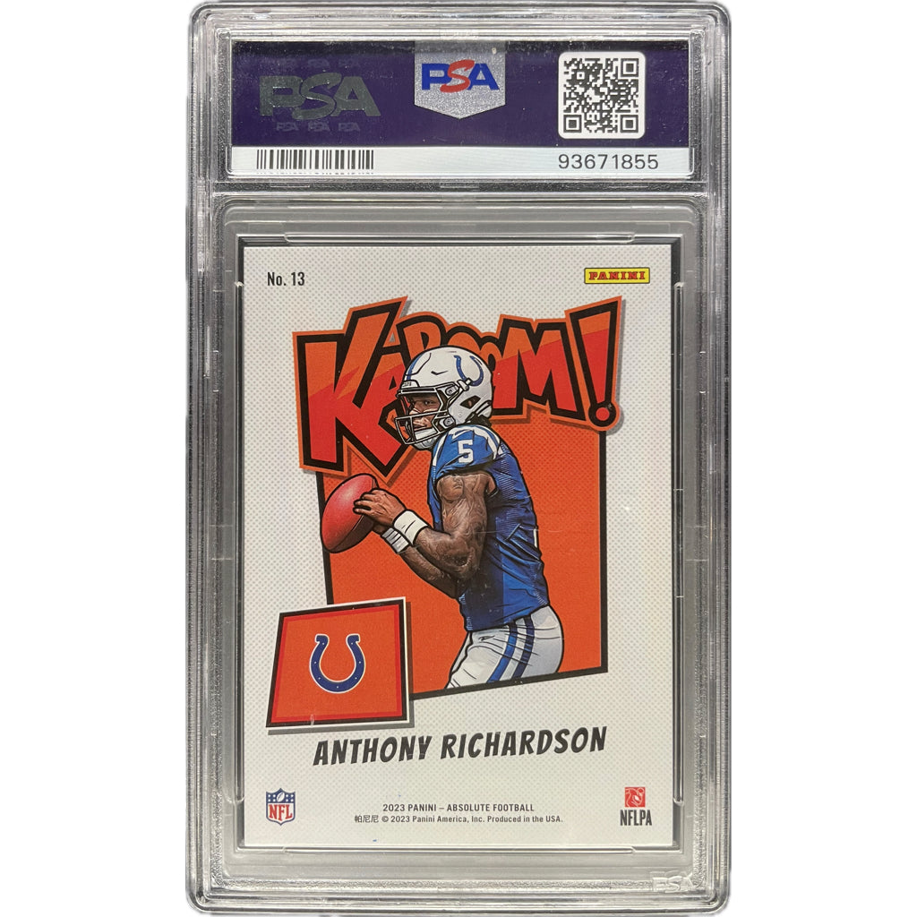 Anthony Richardson - 2023 Panini Absolute Kaboom Rookie On-Card Autograph - PSA Graded Trading Card