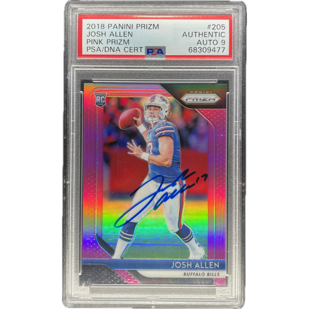 Josh Allen - 2018 Panini Prizm Pink On-Card Auto PSA Graded Trading Card
