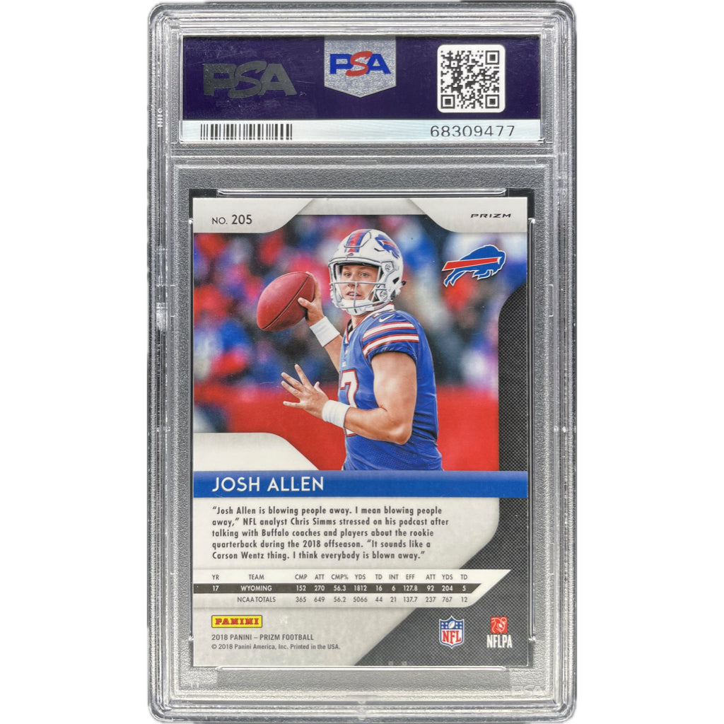 Josh Allen - 2018 Panini Prizm Pink On-Card Auto PSA Graded Trading Card