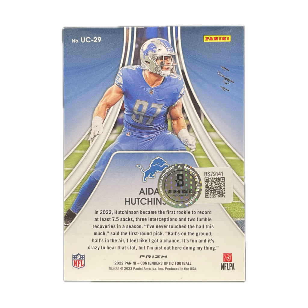 Aidan Hutchinson - 2022 Contenders Optic Up and Coming Rookie Card 1/1 On-Card Autograph