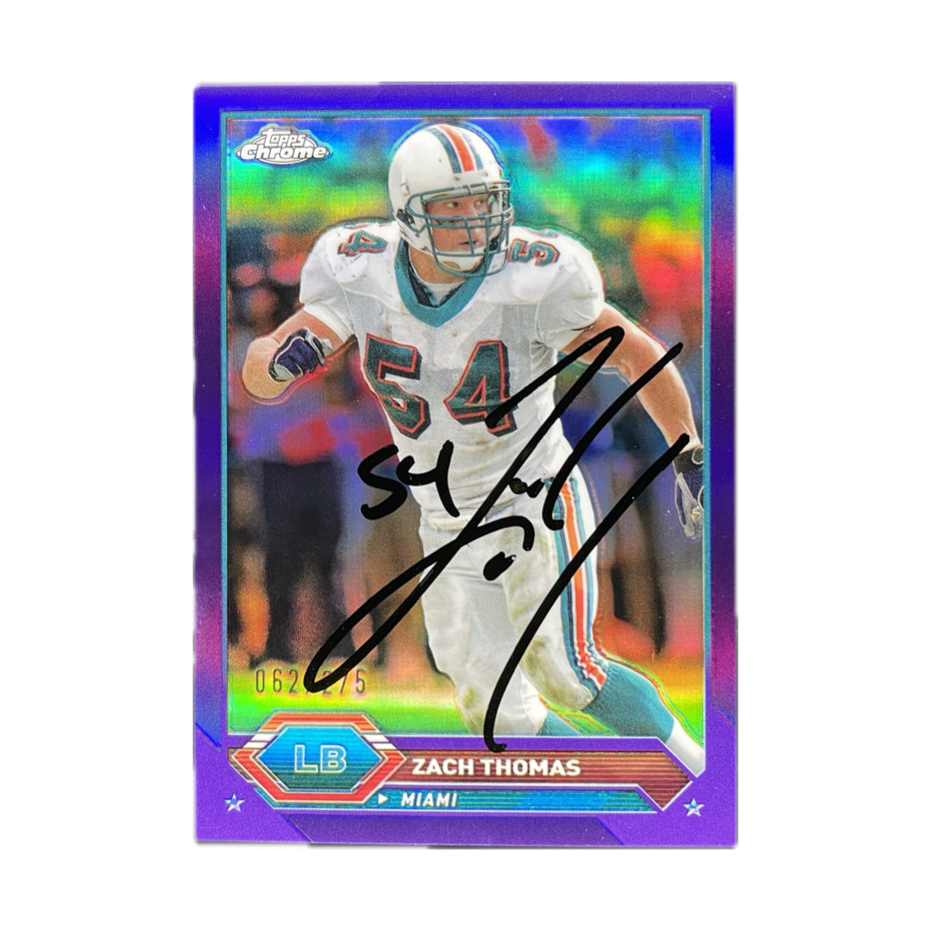 Zach Thomas - 2024 Topps Composite Purple Refractor On-Card Autograph 062/275