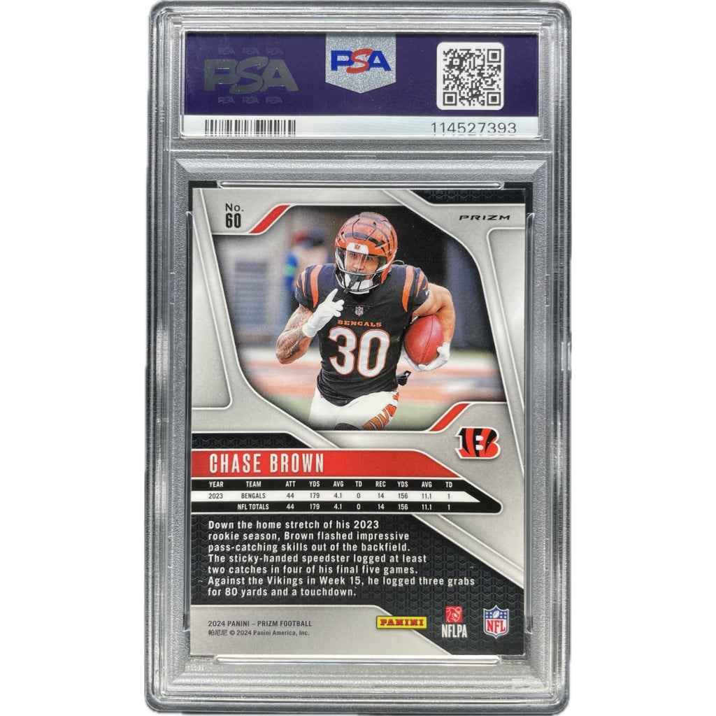 Chase Brown - 2024 Prizm Snakeskin Prizm On-Card Autograph - PSA Graded Trading Card