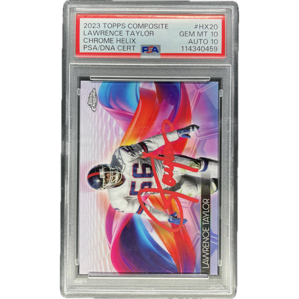 Lawrence Taylor - 2023 Topps Composite Chrome Helix On-Card Autograph - PSA Authenticated Trading Card