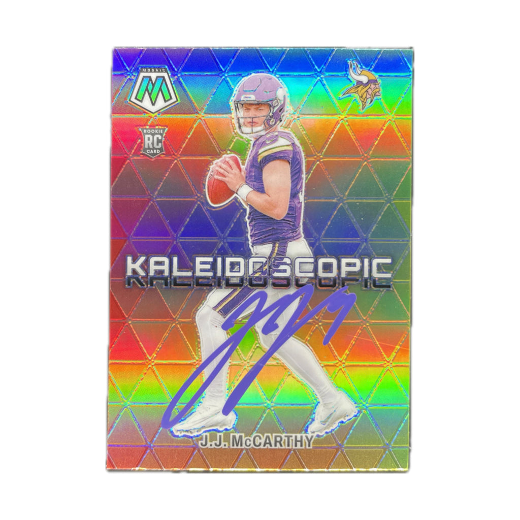 J.J. McCarthy - 2024 Mosaic Kaleidoscope On-Card Autograph - Beckett Authenticated Trading Card