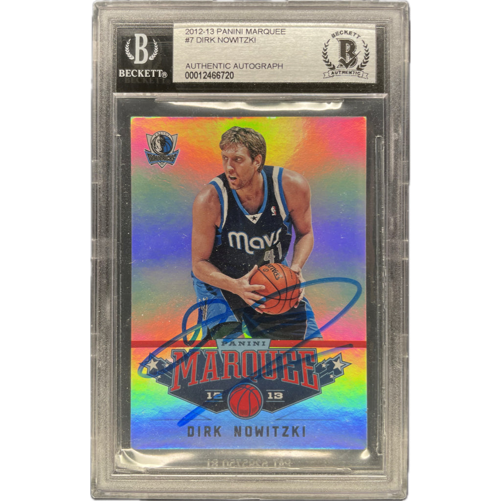 Dirk Nowitzki - 2012-13 Panini Marquee On-Card Autograph - Beckett Authenticated Trading Card