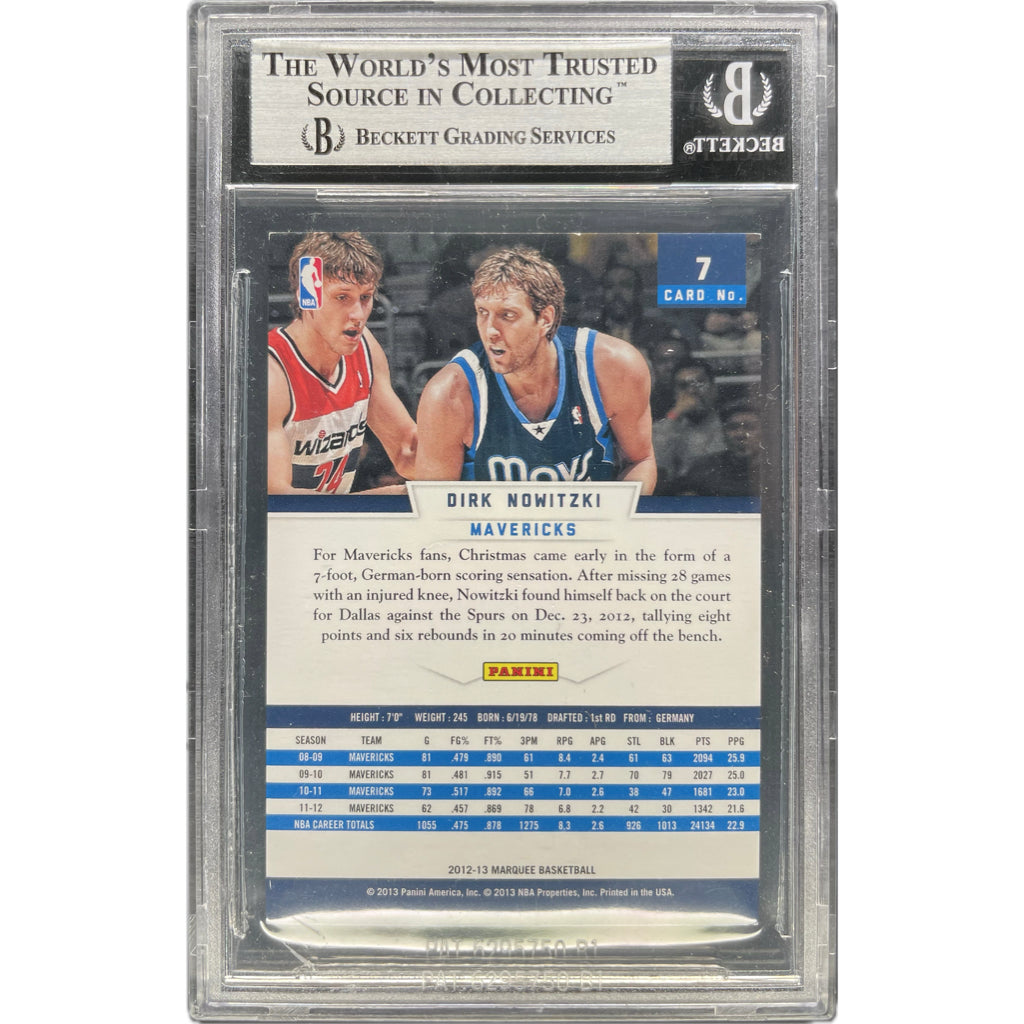 Dirk Nowitzki - 2012-13 Panini Marquee On-Card Autograph - Beckett Authenticated Trading Card