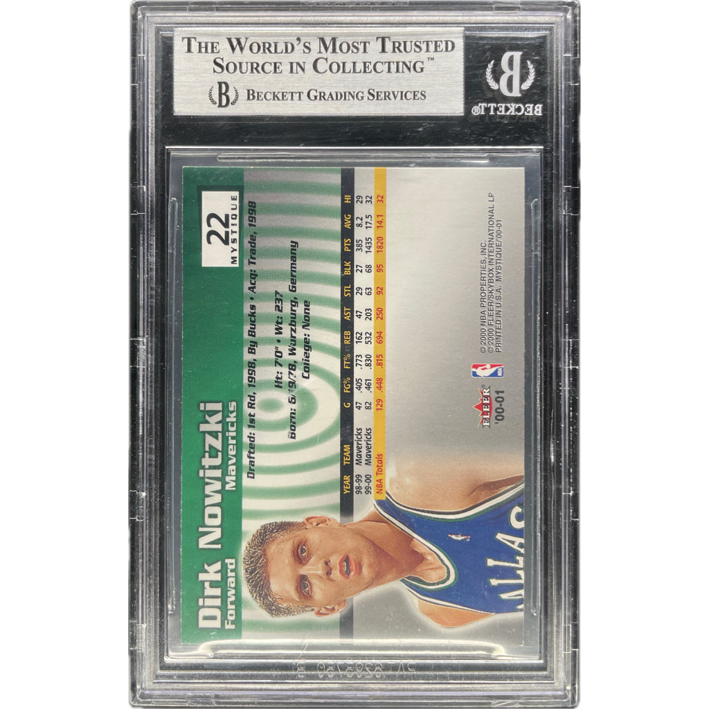 Dirk Nowitzki - 2000-01 Fleer Mystique On-Card Autograph - Beckett Authenticated Trading Card