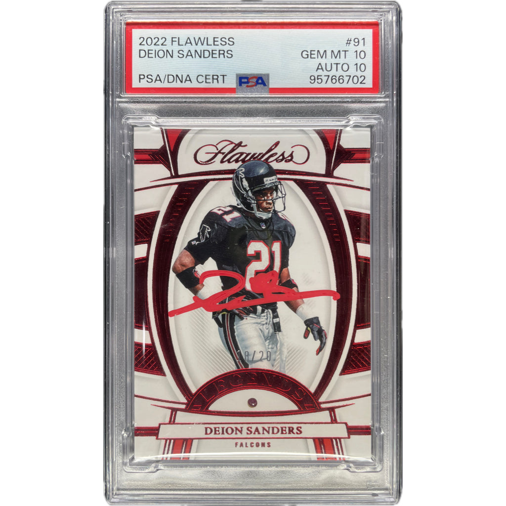 Deion Sanders - 2022 Panini Flawless On-Card Autograph PSA Graded Trading Card