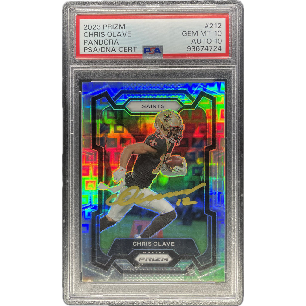 Chris Olave - 2023 Panini Prizm Pandora On-Card Auto PSA Graded Trading Card