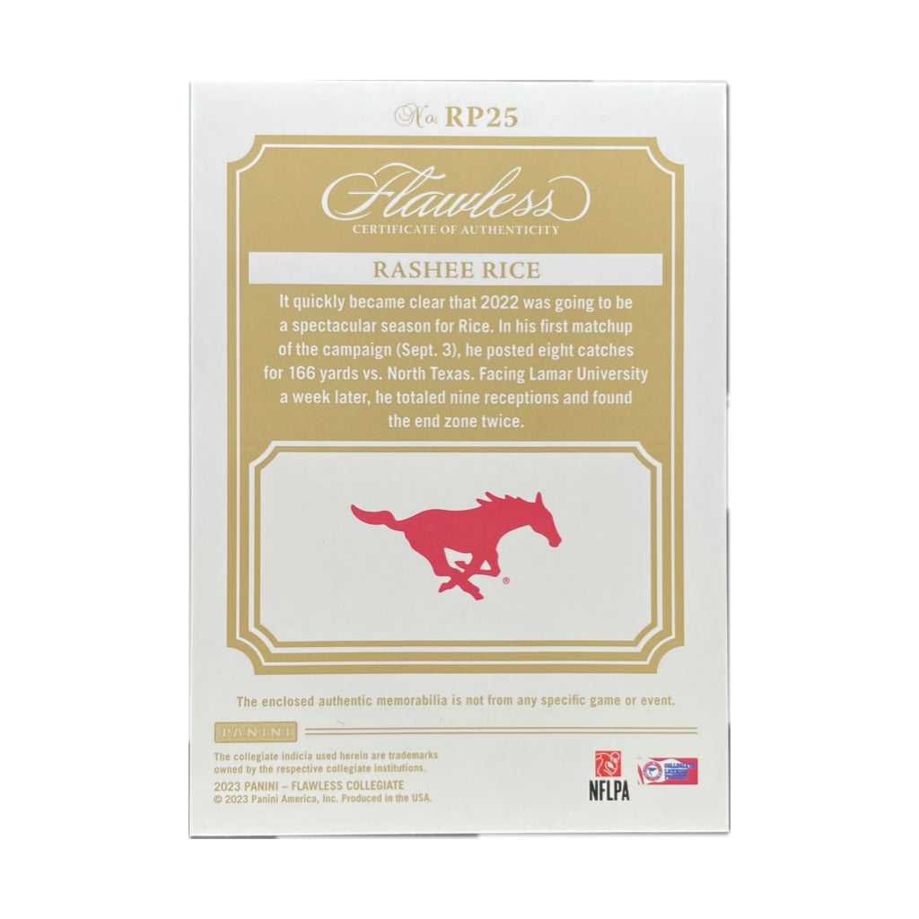 Rashee Rice - 2024 Panini Flawless Collegiate On-Card Autograph