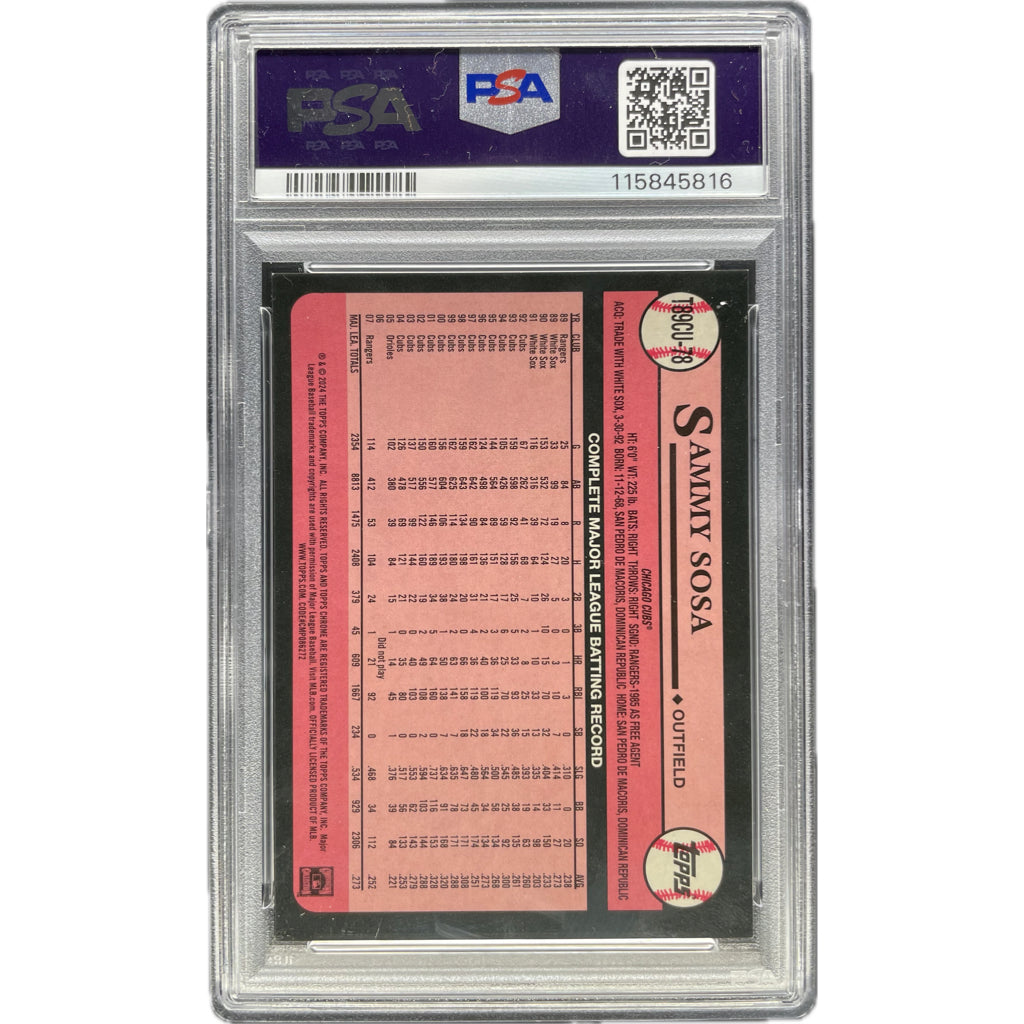 Sammy Sosa - 2024 Topps Silver Pack Update-Red Refractor On-Card Autograph - PSA Graded Trading Card