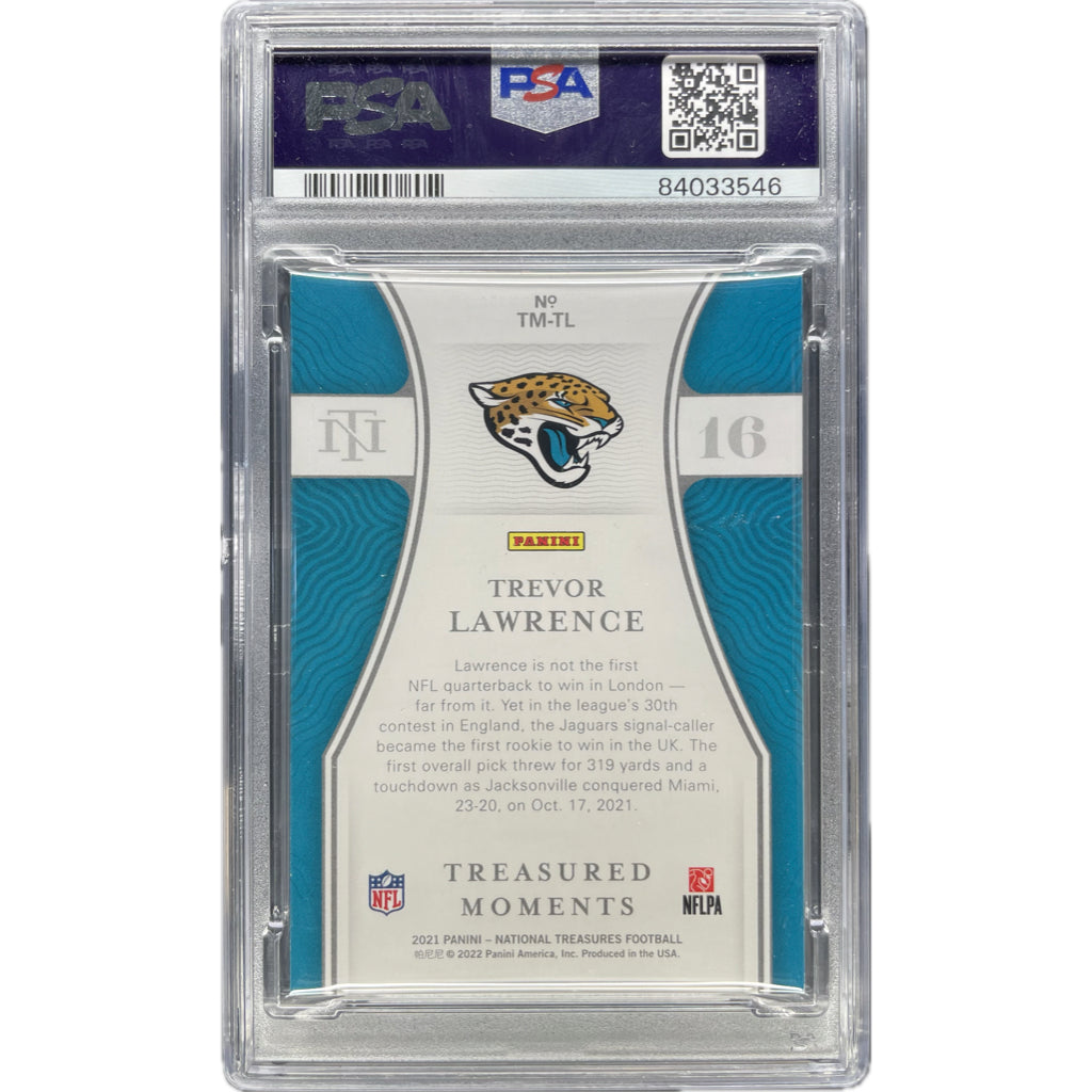 Trevor Lawrence - 2021 National Treasures Treasured Moments - PSA Graded Trading Card