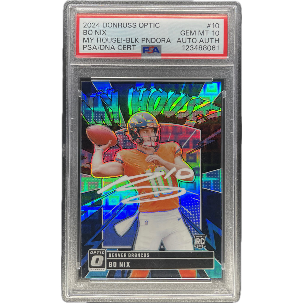 Bo Nix - 2024 Donruss Optic My House Black Pandora - PSA Graded Trading Card