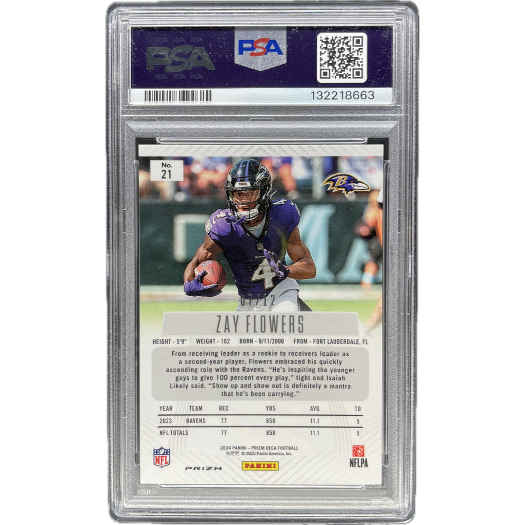 Zay Flower - Green Shimmer FOTL On-Card Autograph - PSA Graded Trading Card