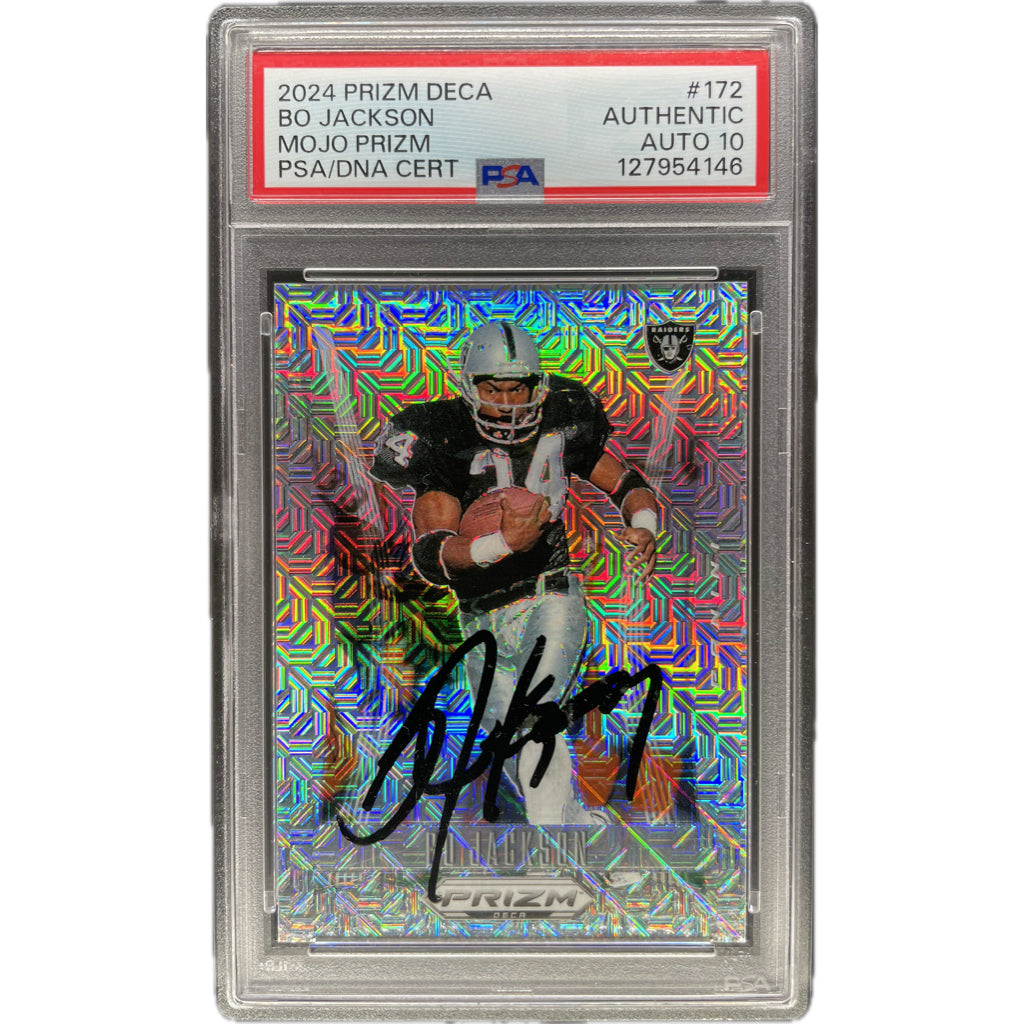 Bo Jackson - 2024 Prizm Deca Mojo Prizm On-Card Autograph - PSA Graded Trading Card