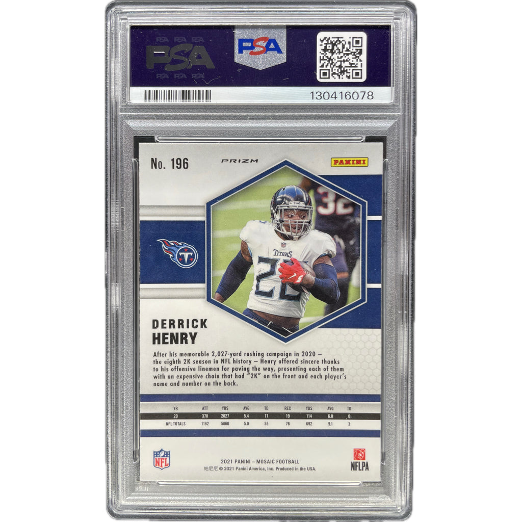 Derrick Henry - 2021 Mosaic Genesis On-Card Autograph - PSA Graded Trading Card