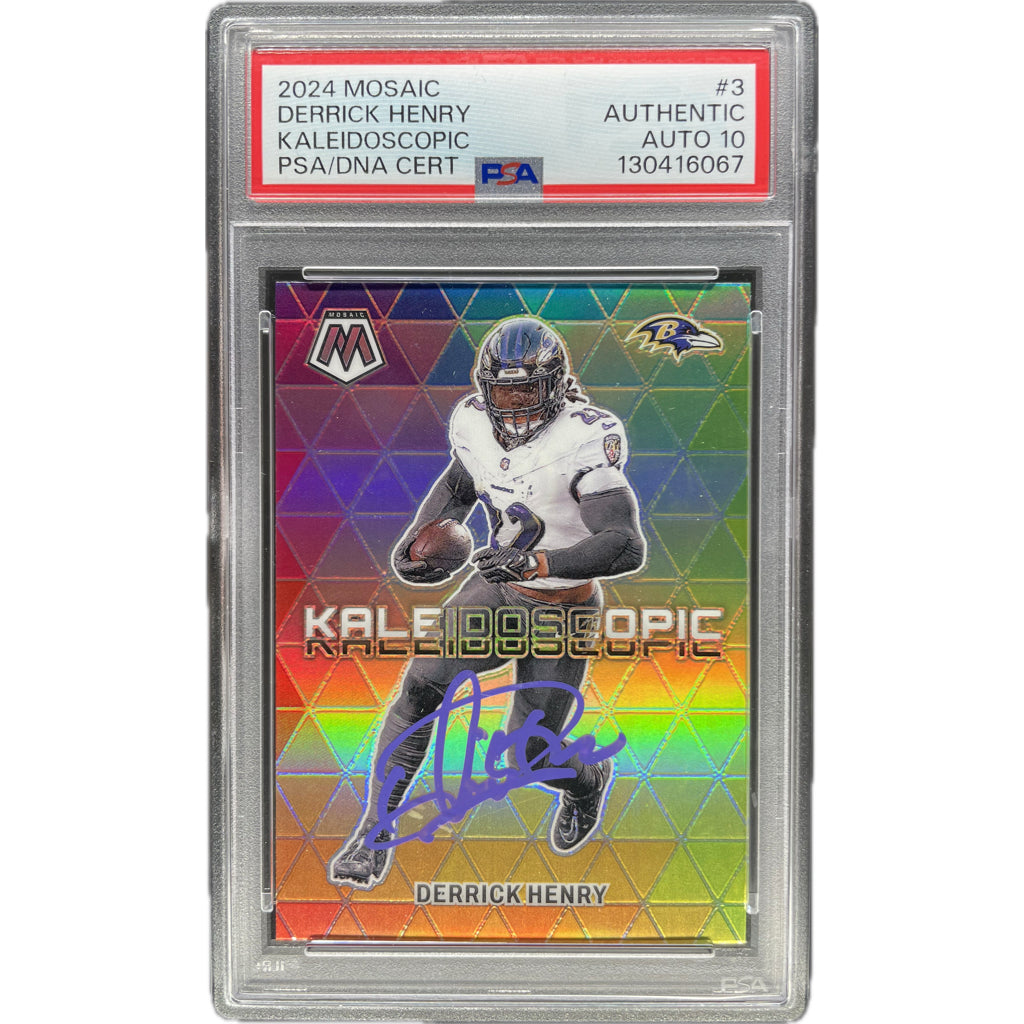 Derrick Henry - 2024 Mosaic Kaleidoscopic On-Card Autograph - PSA Graded Trading Card