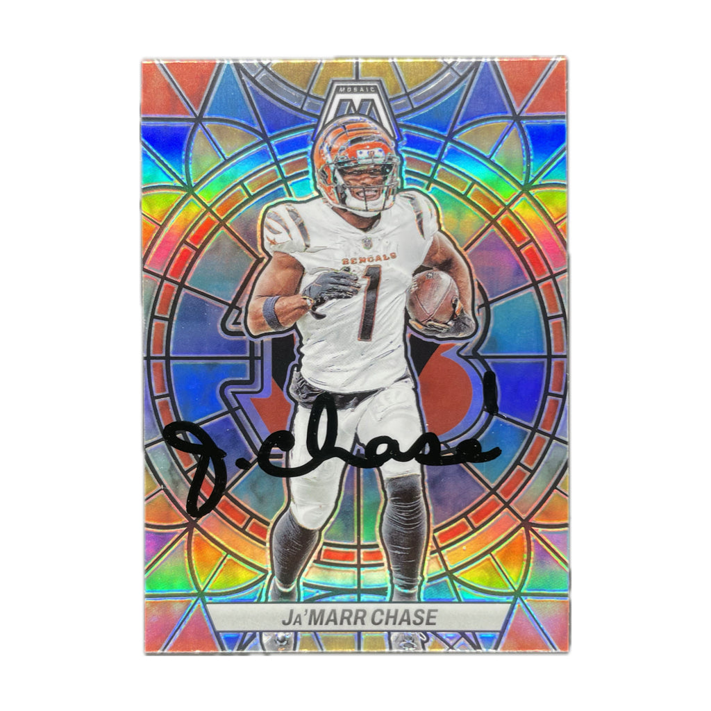 Ja'Marr Chase - 2023 Mosaic Stained Glass On-Card Autograph - Beckett Authenticated Trading Card