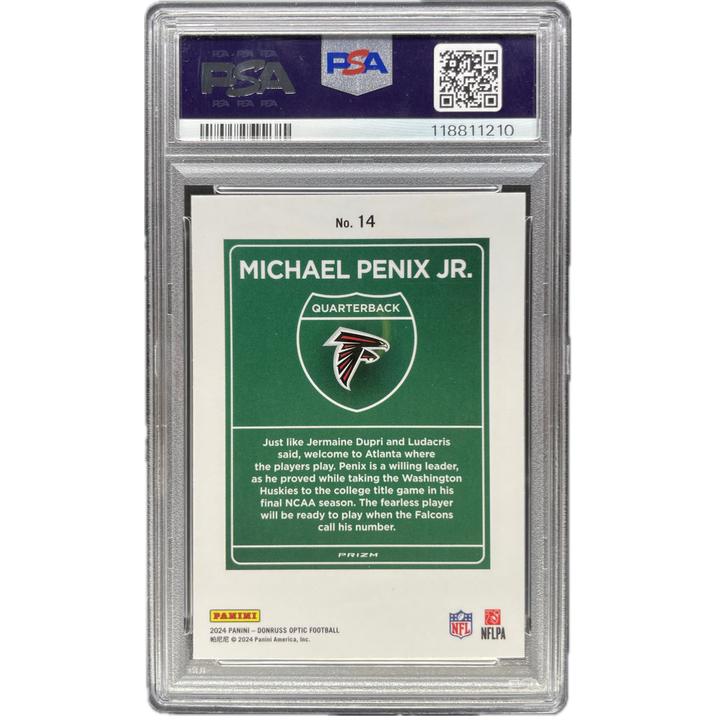 Michael Penix Jr - 2024 Donruss Optic Downtown! On-Card Autograph - Beckett Authenticated Trading Card