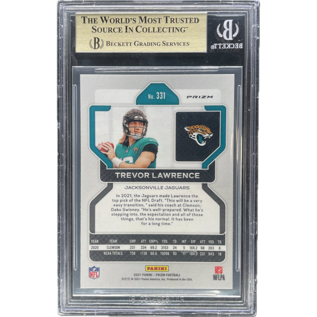 2021 Panini Prizm Trevor Lawrence Prizms White Sparkle #331 BGS Mint 9.5