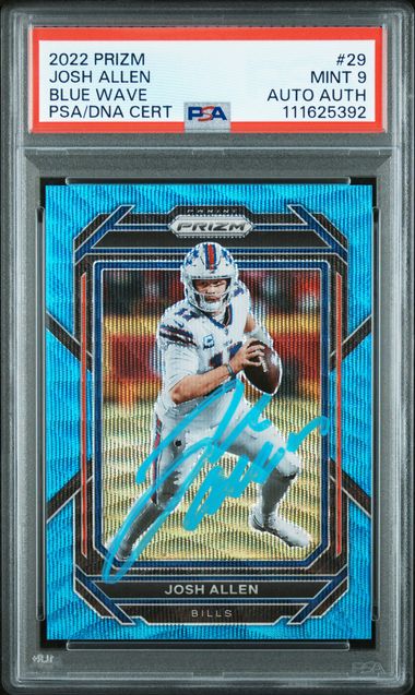 2022 Panini Prizm Josh Allen Blue Wave #29 PSA 9 Auto AUTH