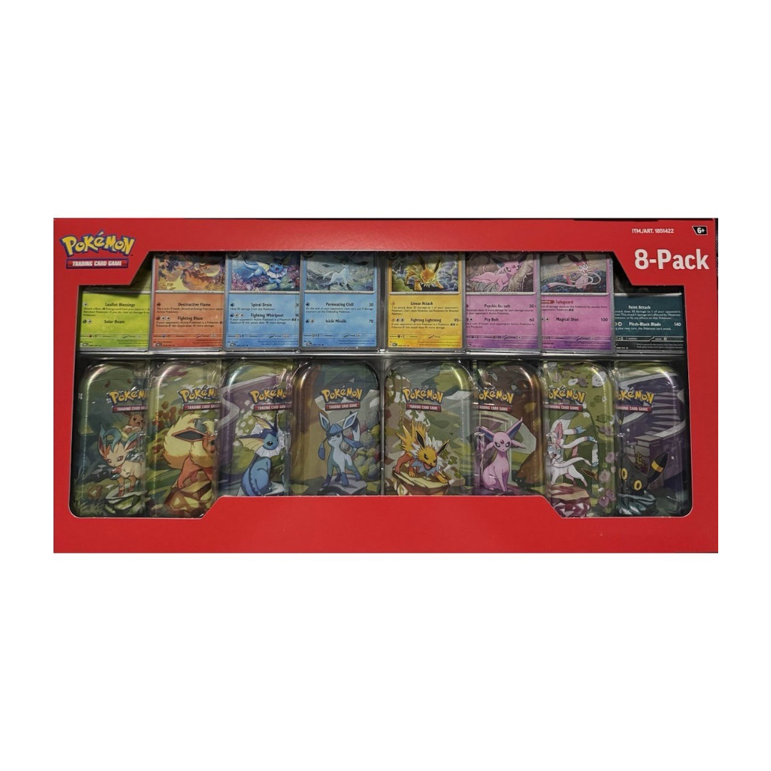 Pokémon Costco Prismatic Evolutions 8-Pack Mini Tin Trading Card Game (TCG)