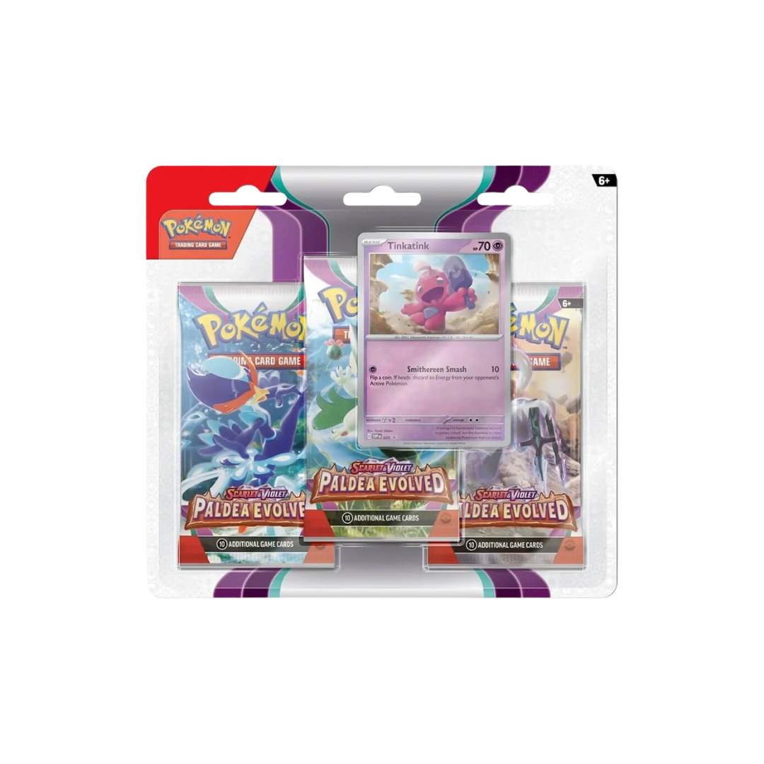 Pokémon Paldea Evolved 3 Pack Blister (Tinkatink) Trading Card Game (TCG)