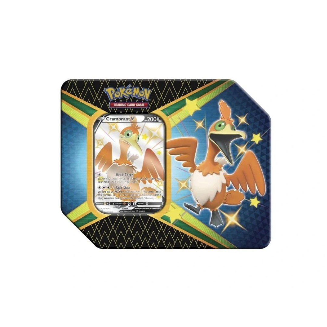 Pokémon Shining Fates V Tin (Cramorant V) Trading Card Game (TCG)