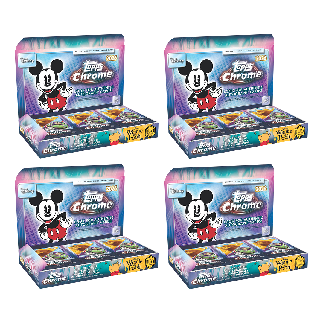 BANGER#R28 WEDNESDAY 2026 Topps Chrome Disney Hobby Half Case (4 Box) Character Break