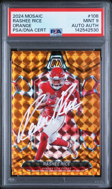 2024 Panini Mosaic Rashee Rice Orange #108 PSA 9 Auto AUTH