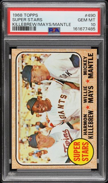 1968 Topps Super Stars Killebrew/Mays/Mantle #490 PSA GM-MT 10