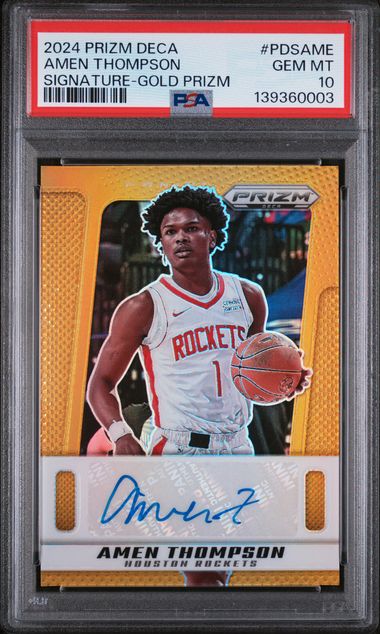 2024 Prizm Deca Amen Thompson Signature-Gold Prizm #PDSAME PSA GM-MT 10