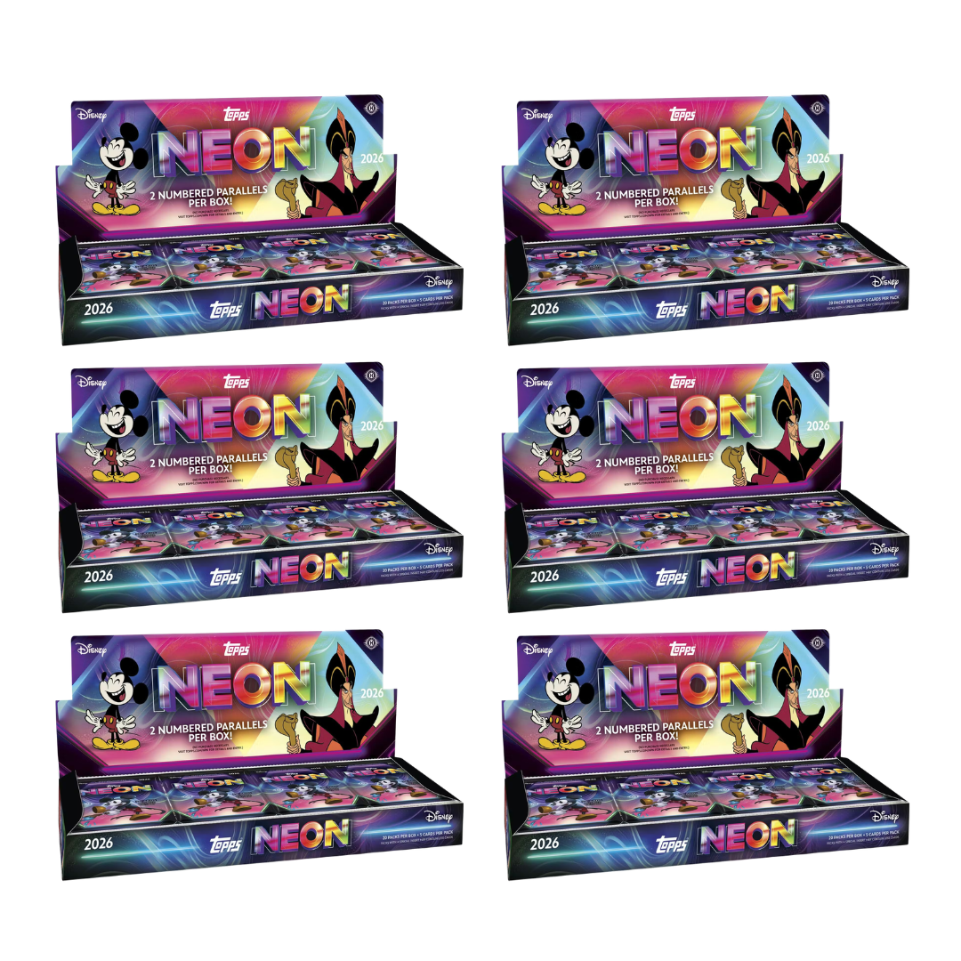 BANGER#R34 FRIDAY 2026 Topps Chrome Disney Neon Hobby Half Case (6 Box) Character Break
